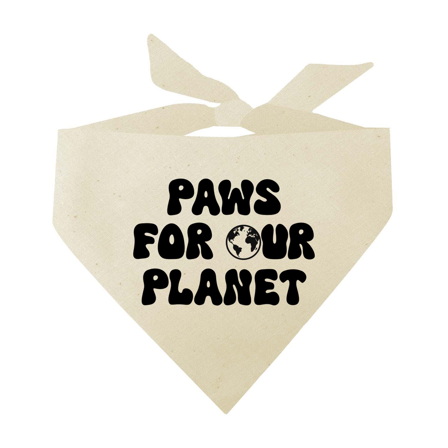 Paws For Our Planet Earth Day Triangle Dog Bandana