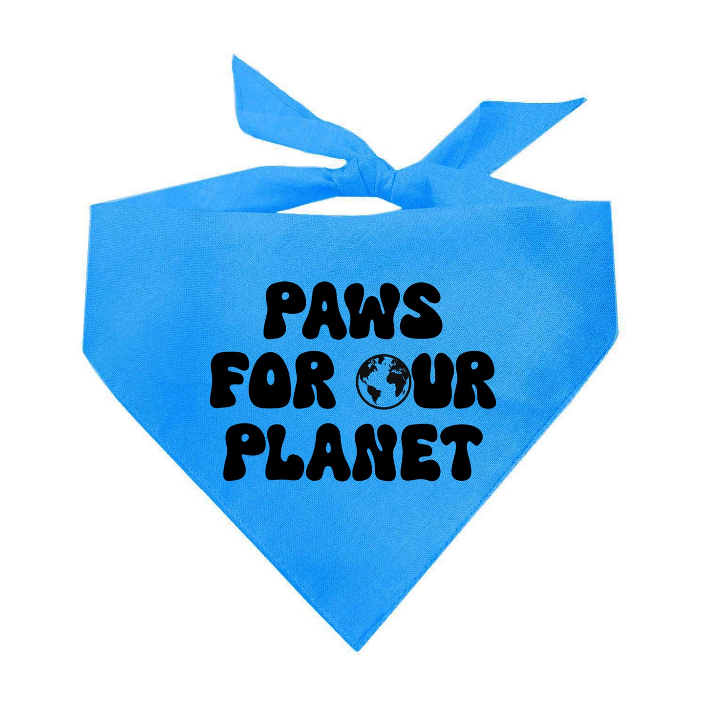Paws For Our Planet Earth Day Triangle Dog Bandana