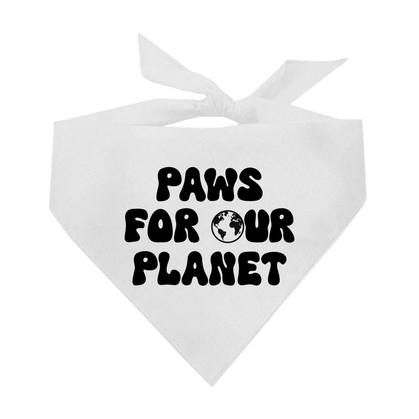Paws For Our Planet Earth Day Triangle Dog Bandana