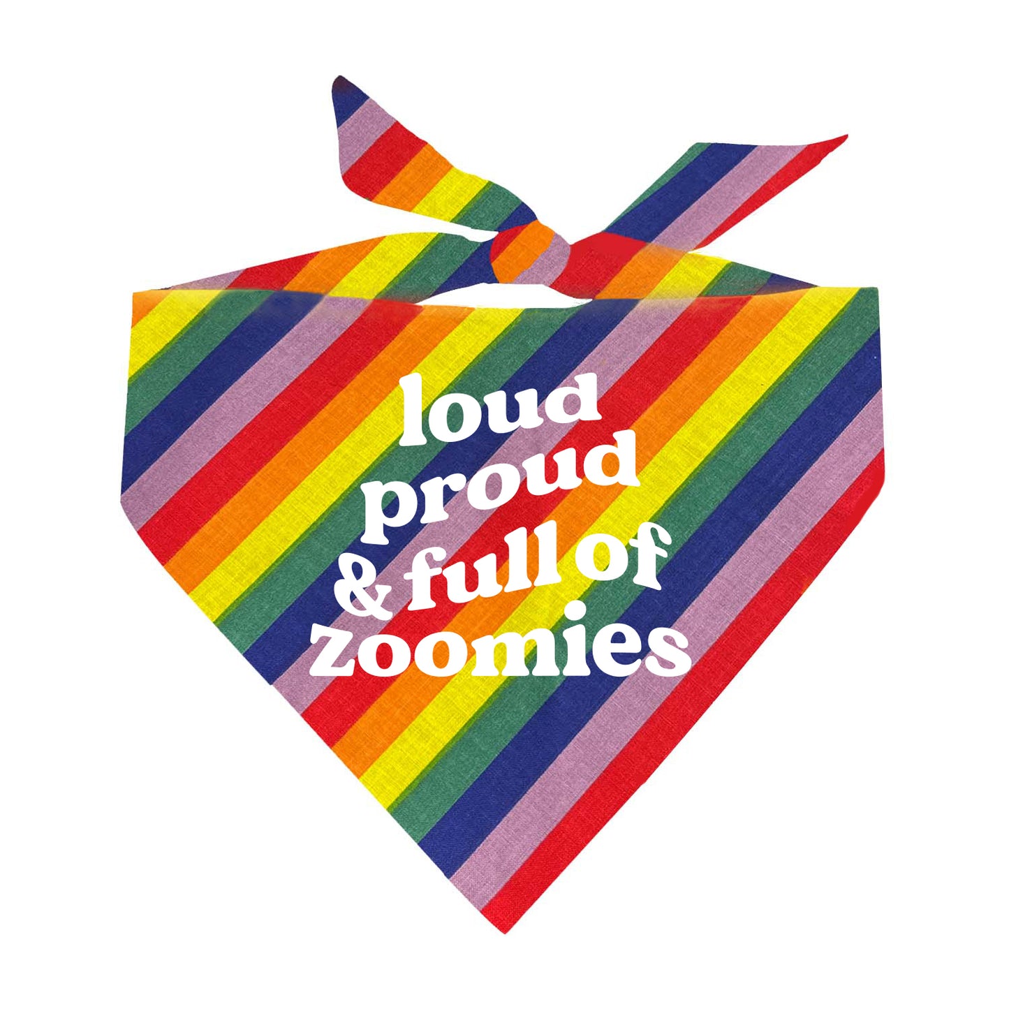 Loud Proud & Full of Zoomies (Pride) Triangle Dog Bandana