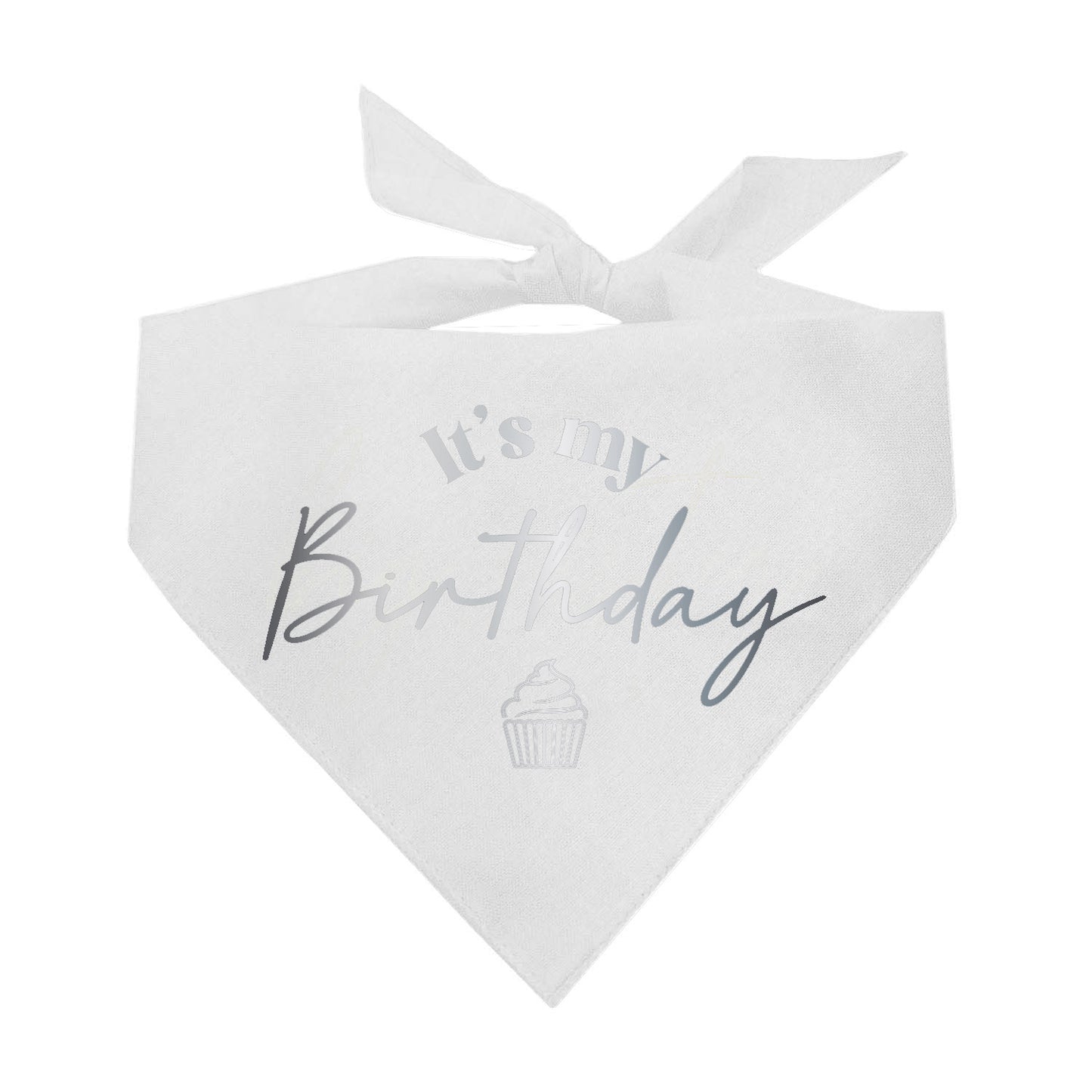 It's My Birthday Cupcake Metallic Dog Bandana
