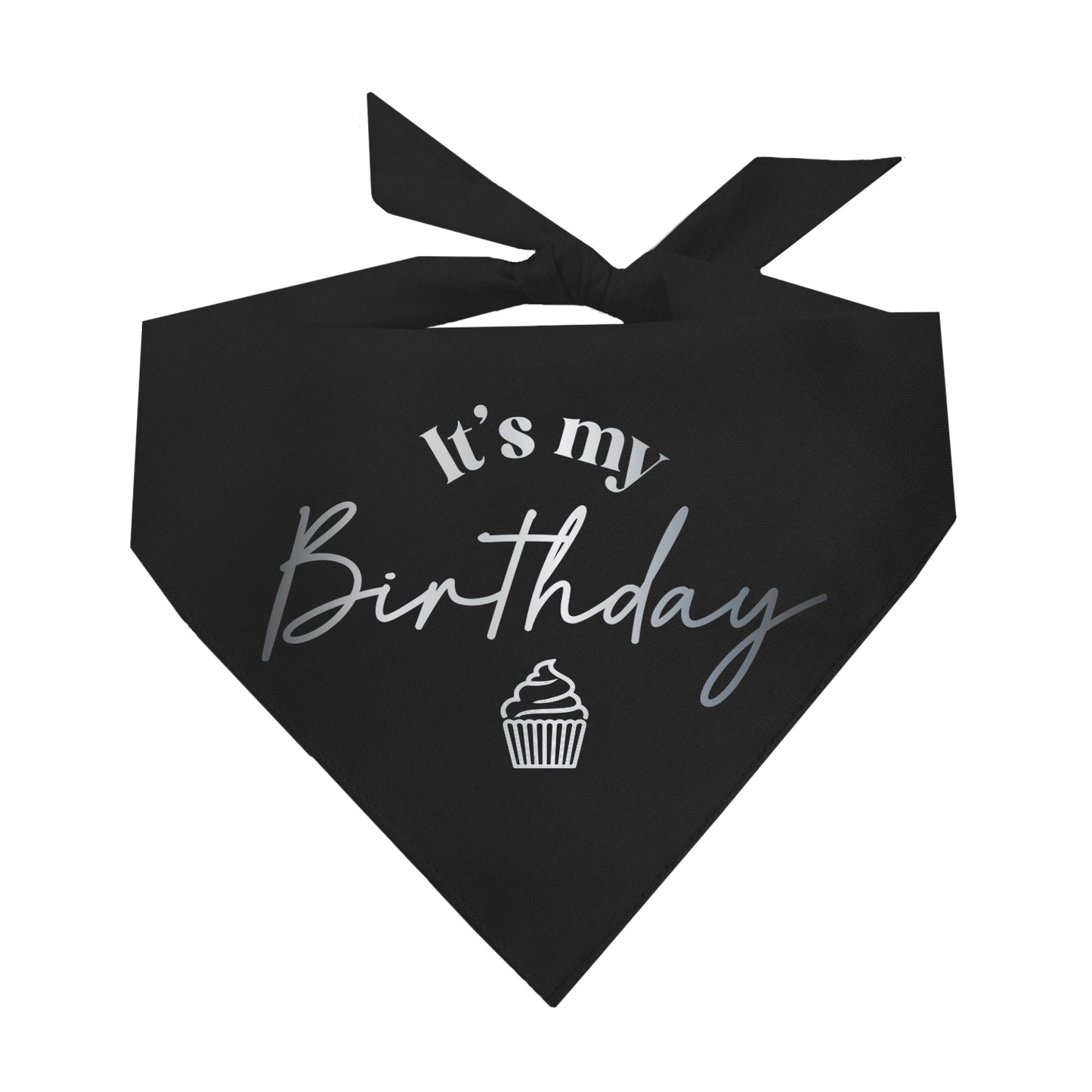 It's My Birthday Cupcake Metallic Dog Bandana