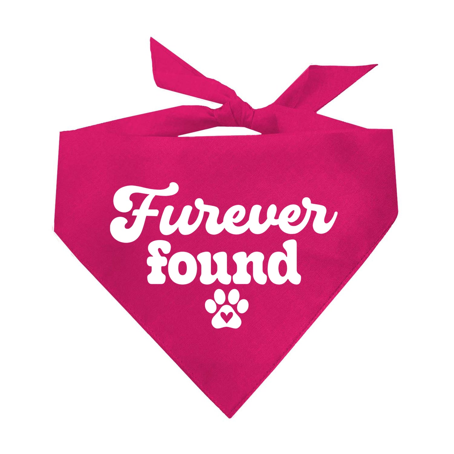 Furever Found Dog Bandana | 100% Natural Cotton Triangle | Made in USA | Rescue Dog Accessory | Adoption Celebration Pet Bandana