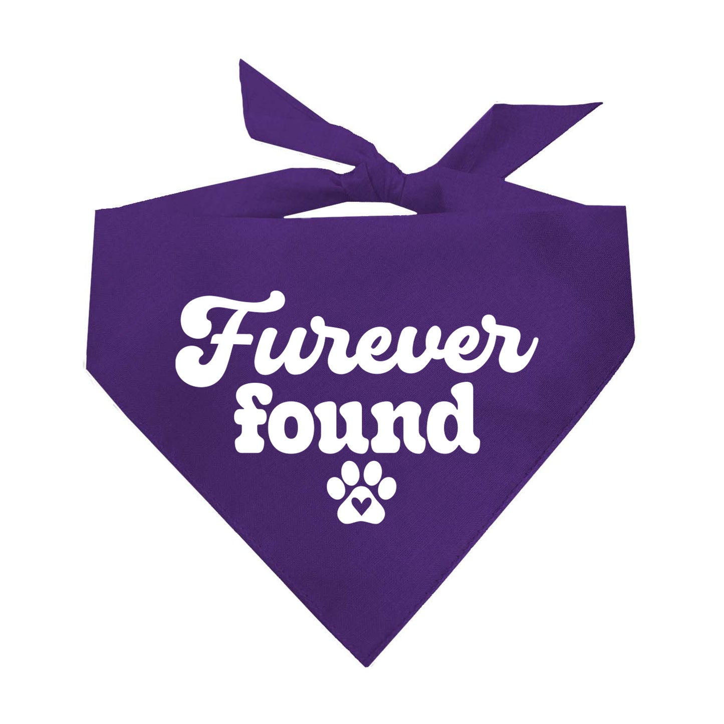 Furever Found Dog Bandana | 100% Natural Cotton Triangle | Made in USA | Rescue Dog Accessory | Adoption Celebration Pet Bandana