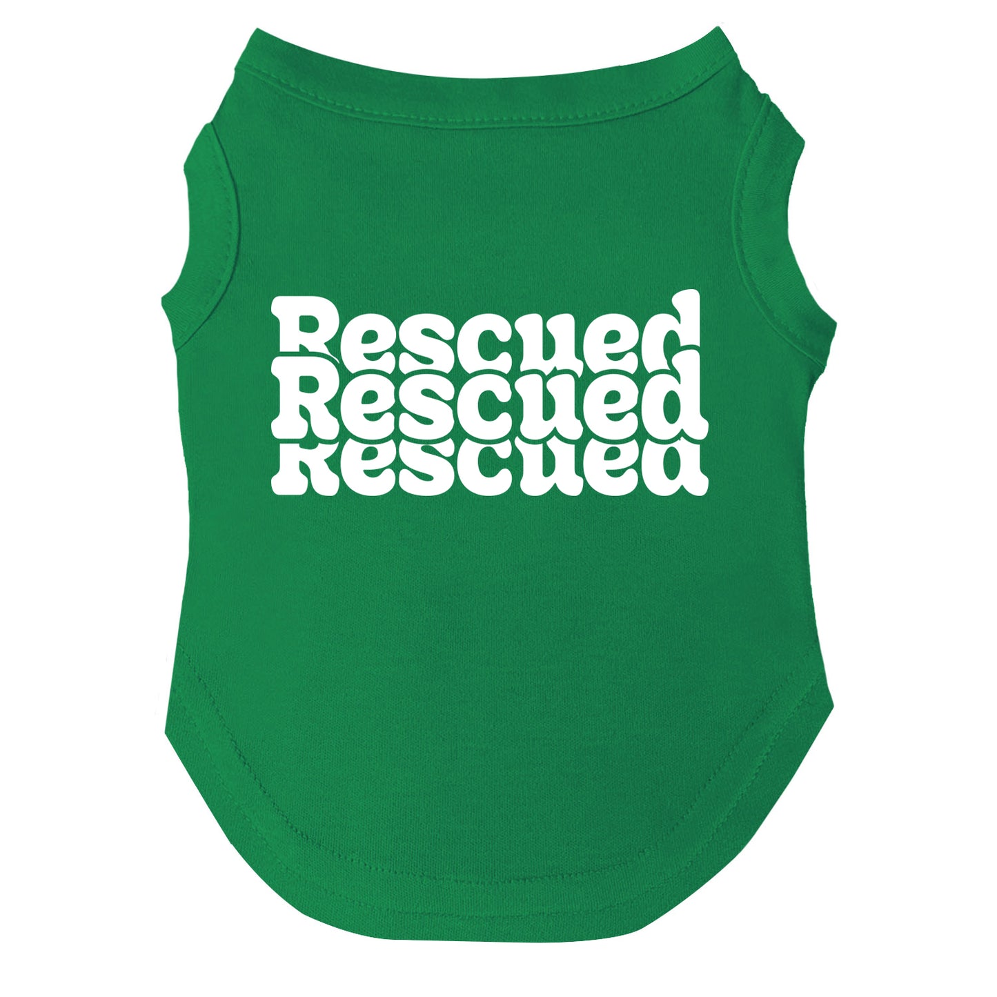 Recsued Recsued Recsued β Dog Tee | Bold Repeat Rescue Design | Soft, Breathable & Washable