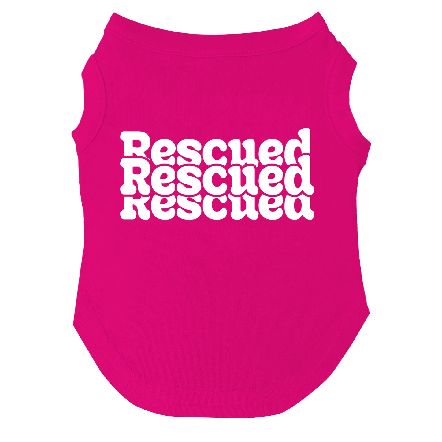 Recsued Recsued Recsued β Dog Tee | Bold Repeat Rescue Design | Soft, Breathable & Washable
