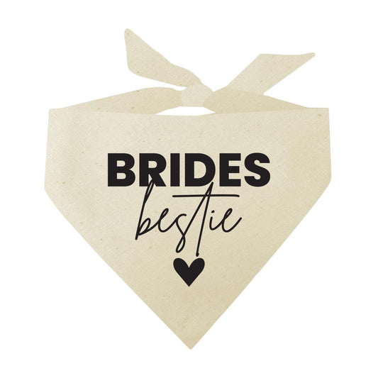 Bride’s Bestie Dog Bandana | 100% Natural Cotton Triangle | Made in USA | Wedding & Engagement Pet Accessory