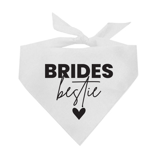 Bride’s Bestie Dog Bandana | 100% Natural Cotton Triangle | Made in USA | Wedding & Engagement Pet Accessory