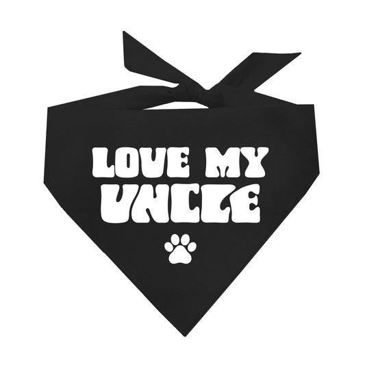 Love My Uncle Dog Bandana | 100% Natural Cotton Triangle | Made in USA | Family Pet Accessory | Gift for Dog Lovers