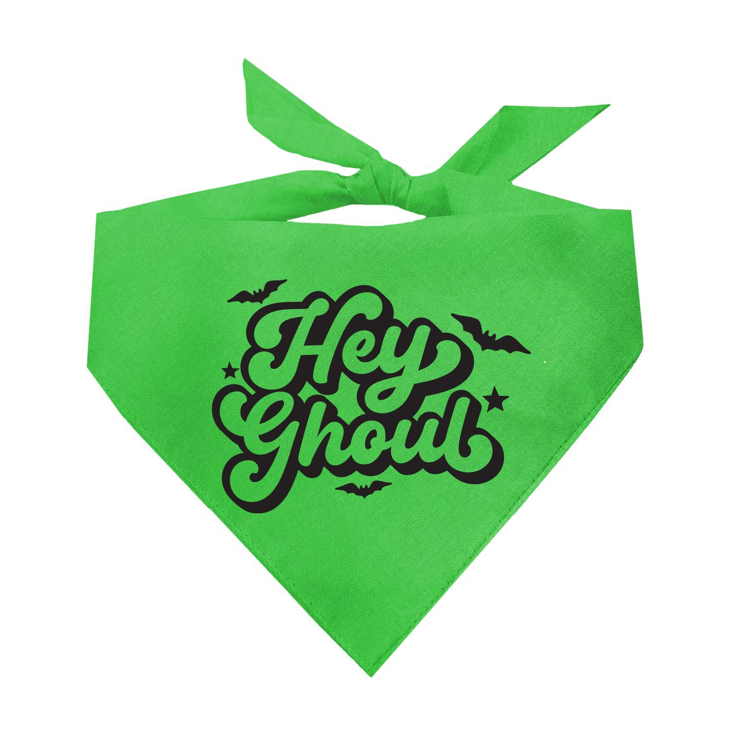 Hey Ghoul Dog Bandana | 100% Natural Cotton Triangle | Made in USA | Halloween Pet Accessory | Spooky Cute Dog Outfit