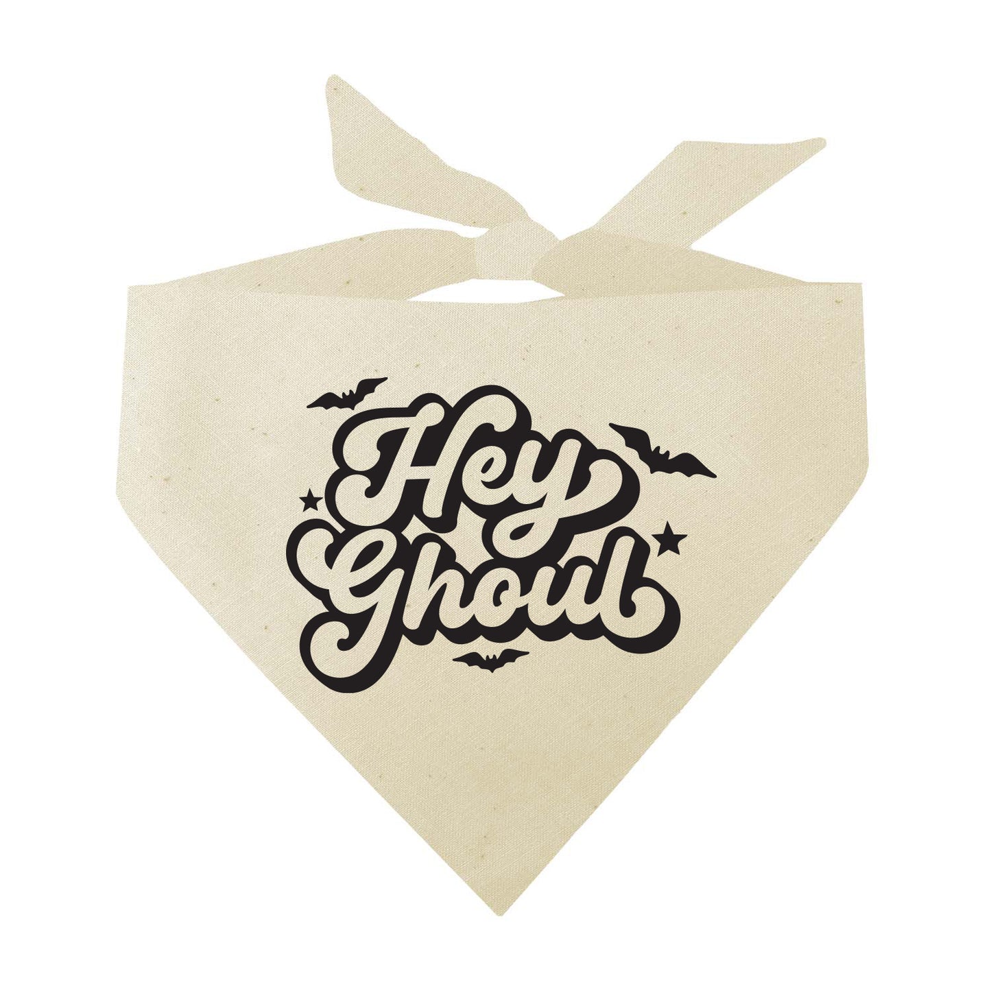 Hey Ghoul Dog Bandana | 100% Natural Cotton Triangle | Made in USA | Halloween Pet Accessory | Spooky Cute Dog Outfit