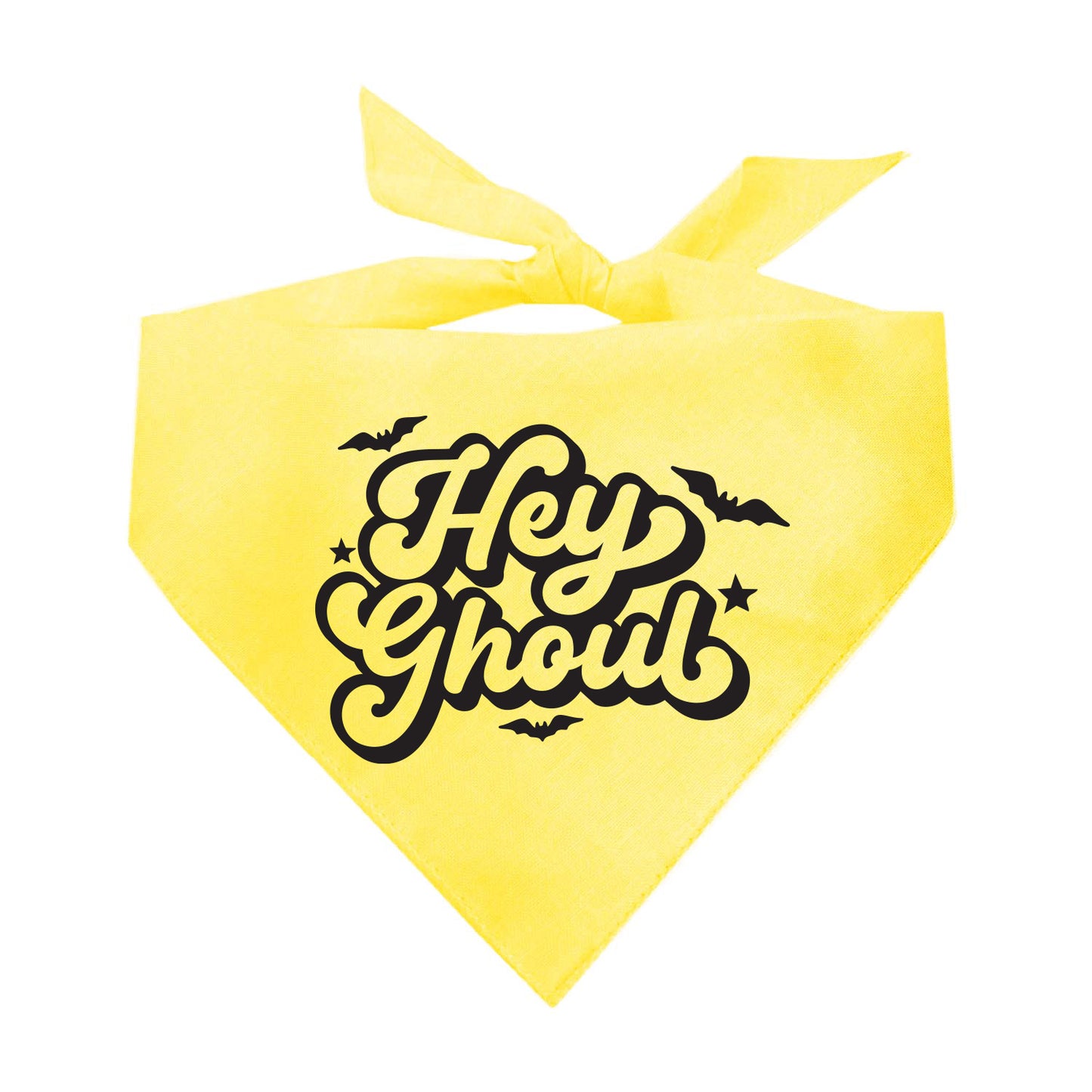 Hey Ghoul Dog Bandana | 100% Natural Cotton Triangle | Made in USA | Halloween Pet Accessory | Spooky Cute Dog Outfit