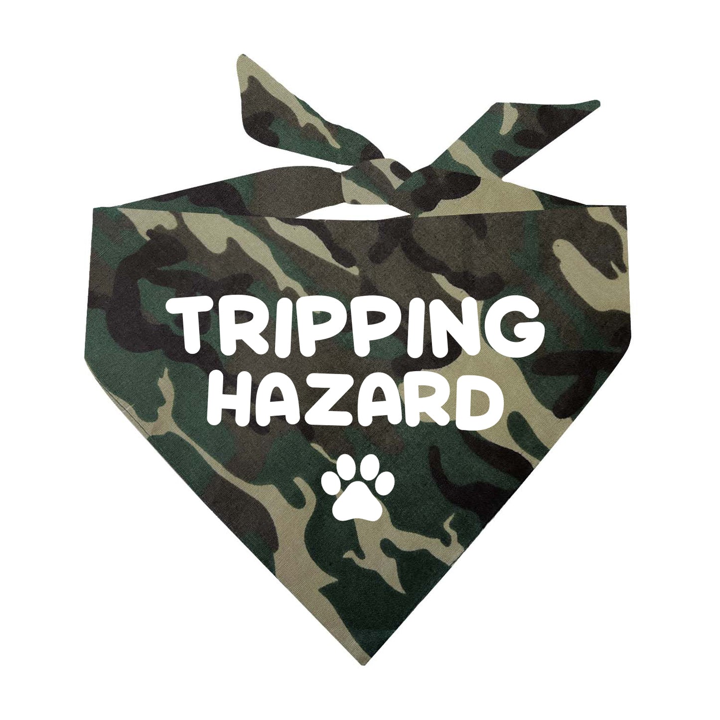Tripping Hazard Dog Bandana | 100% Natural Cotton Triangle | Made in USA | Funny Pet Accessory