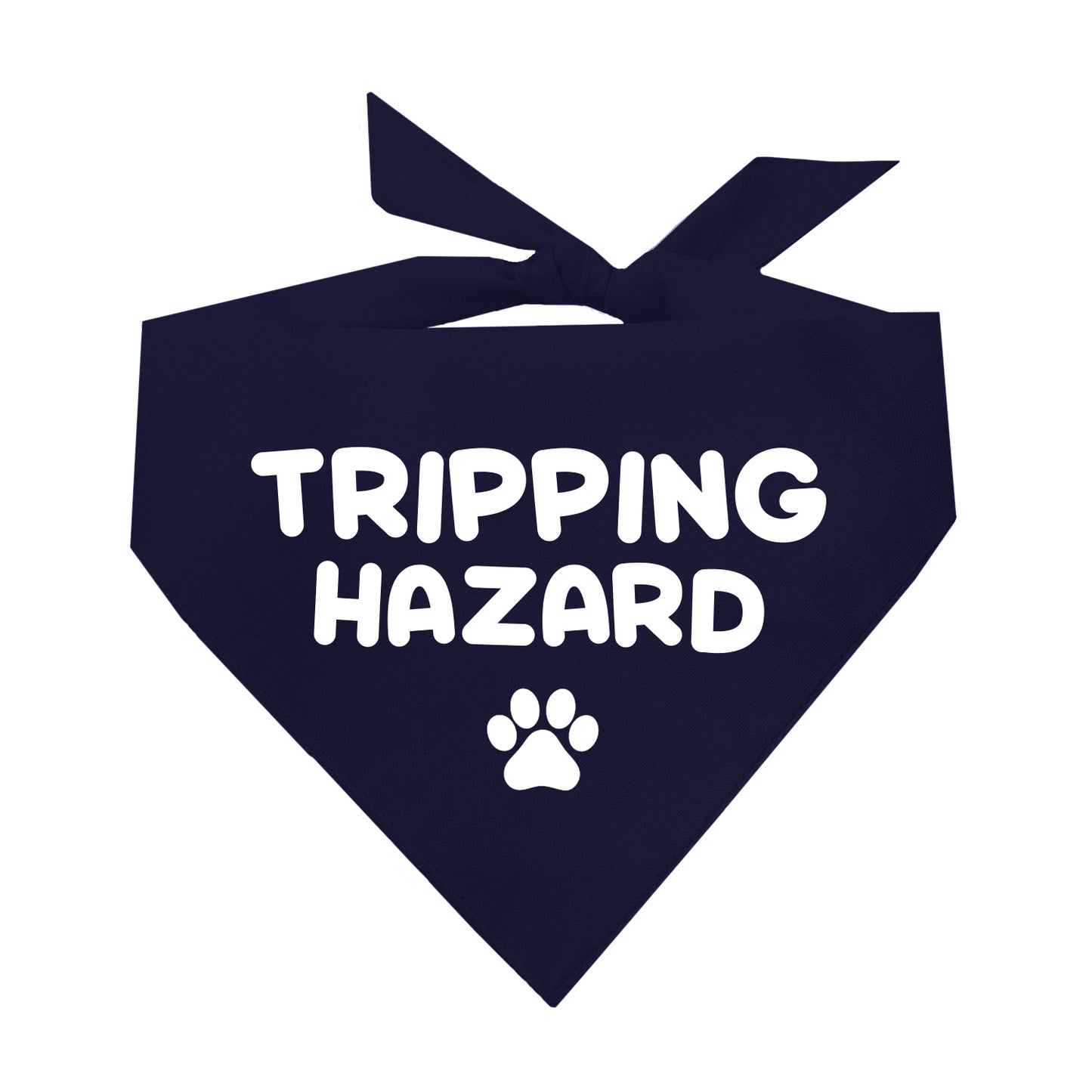 Tripping Hazard Dog Bandana | 100% Natural Cotton Triangle | Made in USA | Funny Pet Accessory