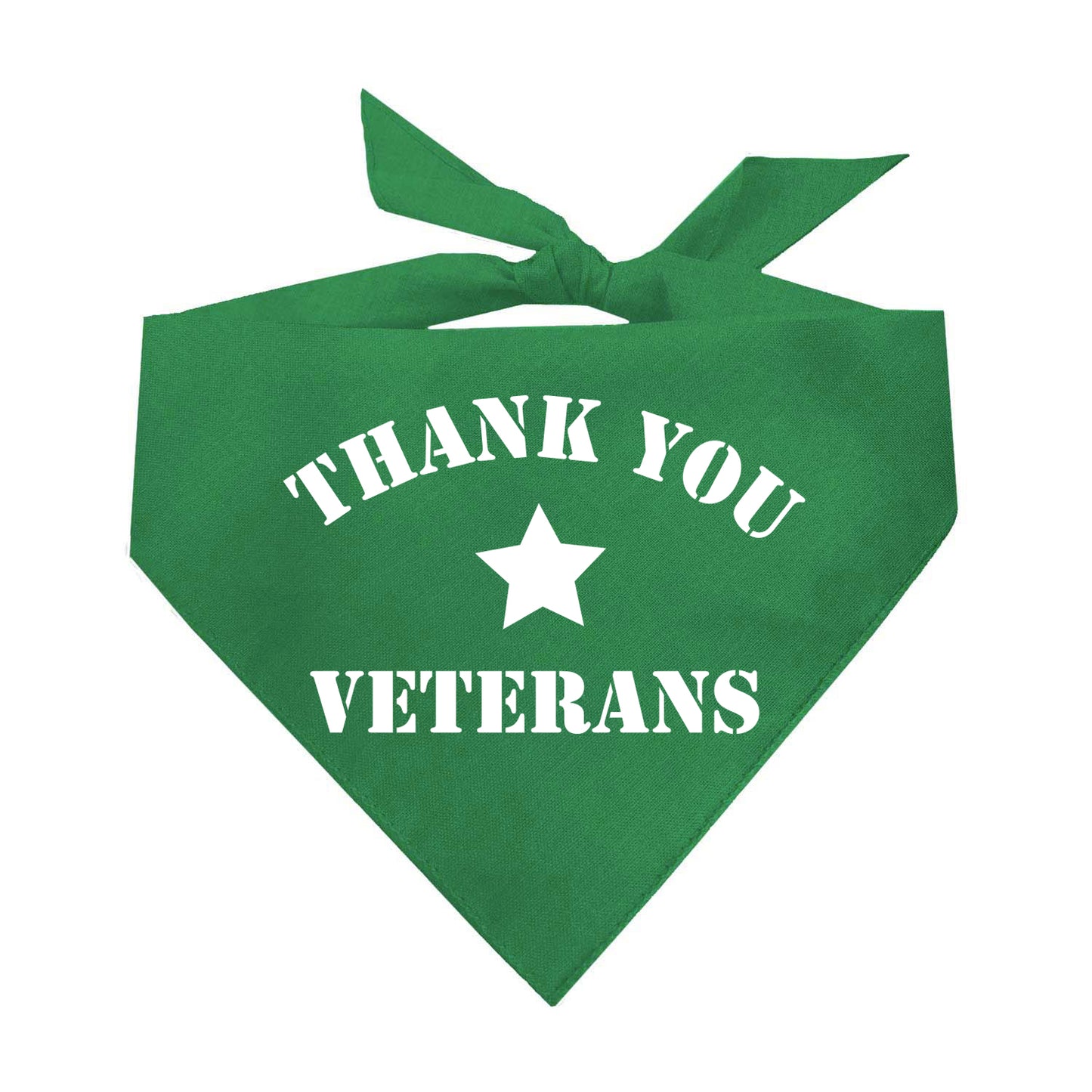 Thank You Veterans Dog Bandana | 100% Natural Cotton Triangle | Made in USA | Patriotic Pet Outfit for Memorial or Veterans Day