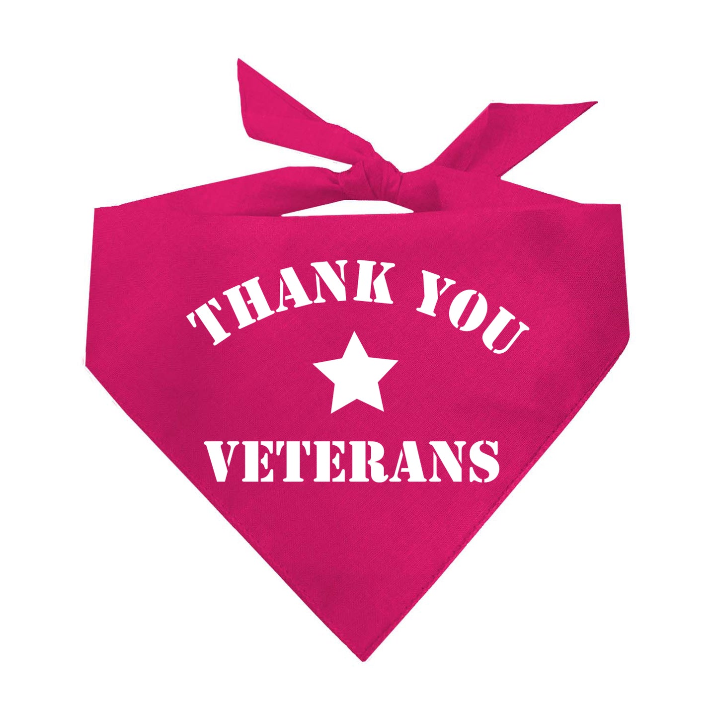 Thank You Veterans Dog Bandana | 100% Natural Cotton Triangle | Made in USA | Patriotic Pet Outfit for Memorial or Veterans Day