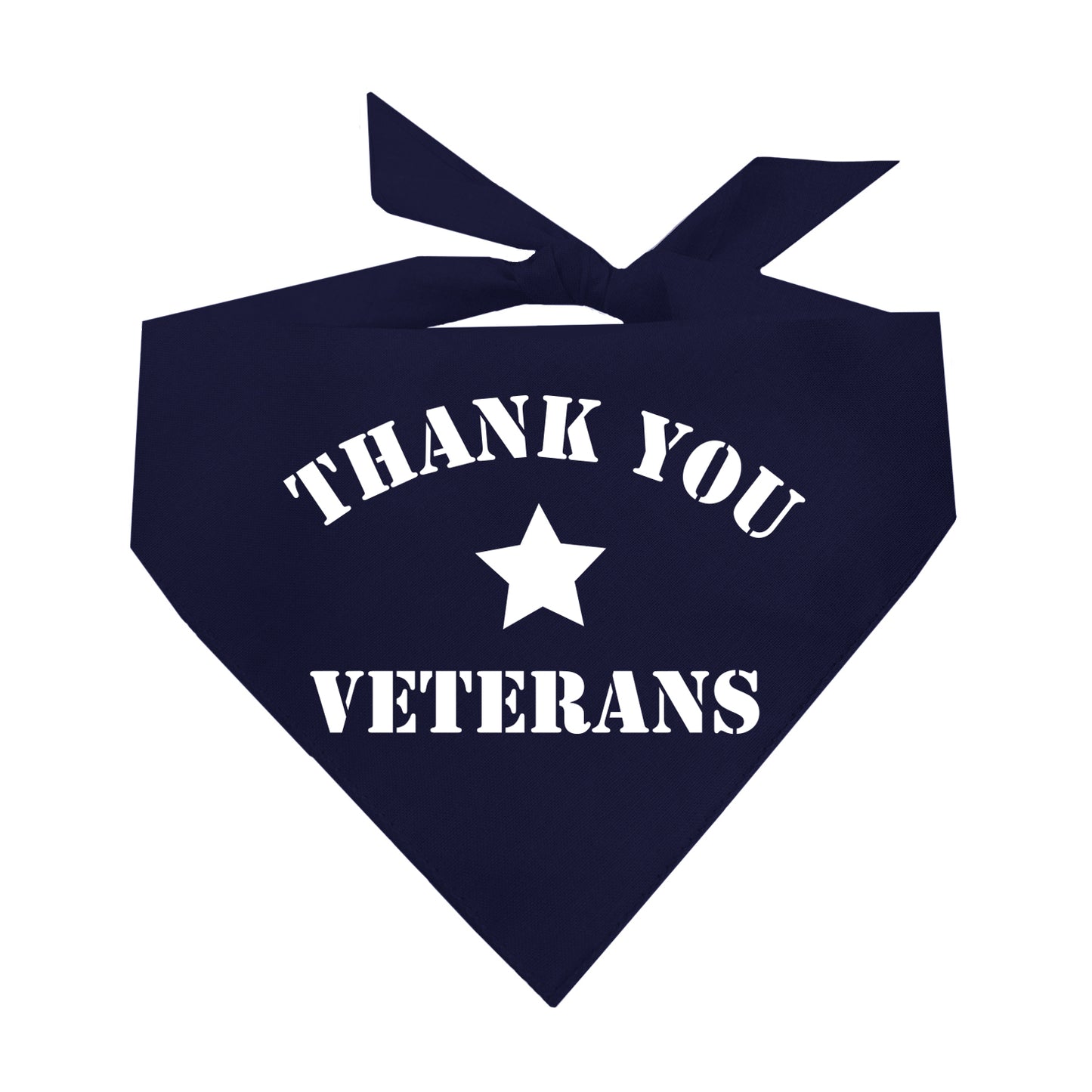 Thank You Veterans Dog Bandana | 100% Natural Cotton Triangle | Made in USA | Patriotic Pet Outfit for Memorial or Veterans Day