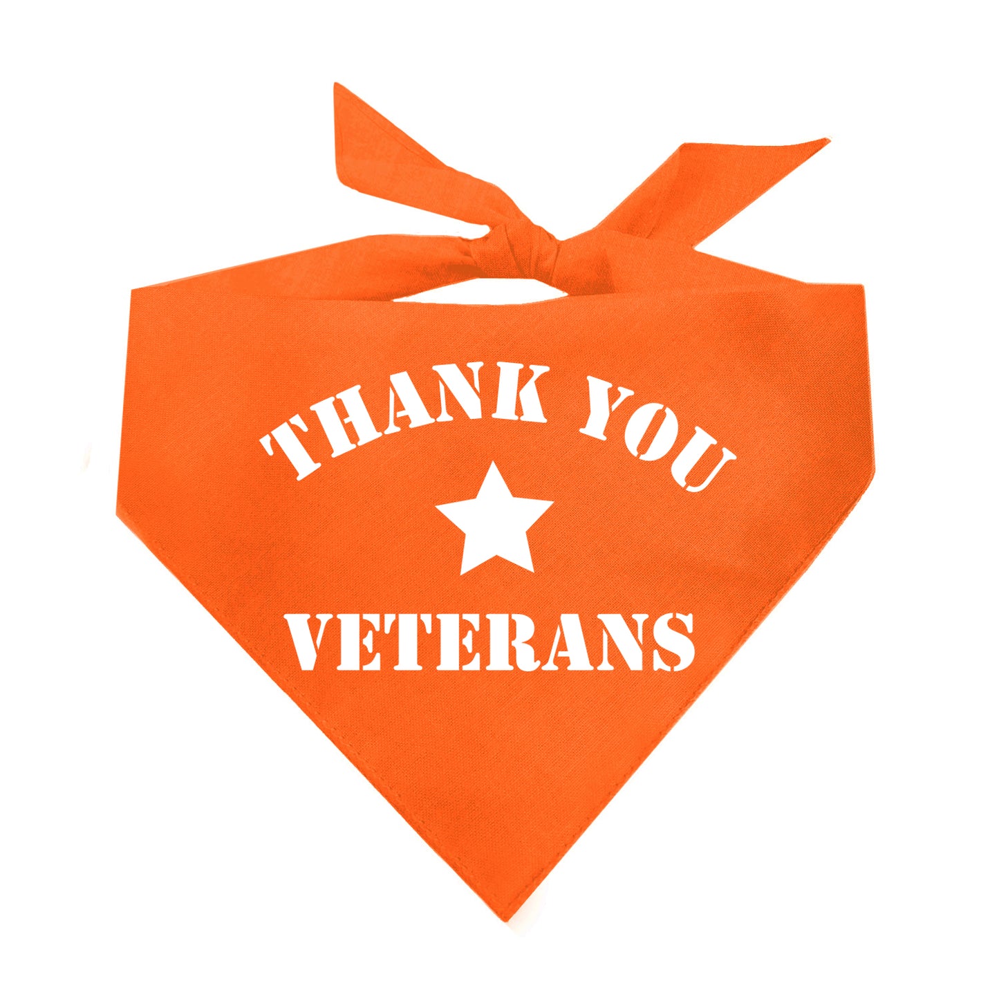 Thank You Veterans Dog Bandana | 100% Natural Cotton Triangle | Made in USA | Patriotic Pet Outfit for Memorial or Veterans Day