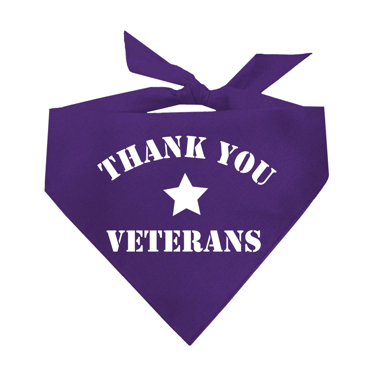 Thank You Veterans Dog Bandana | 100% Natural Cotton Triangle | Made in USA | Patriotic Pet Outfit for Memorial or Veterans Day
