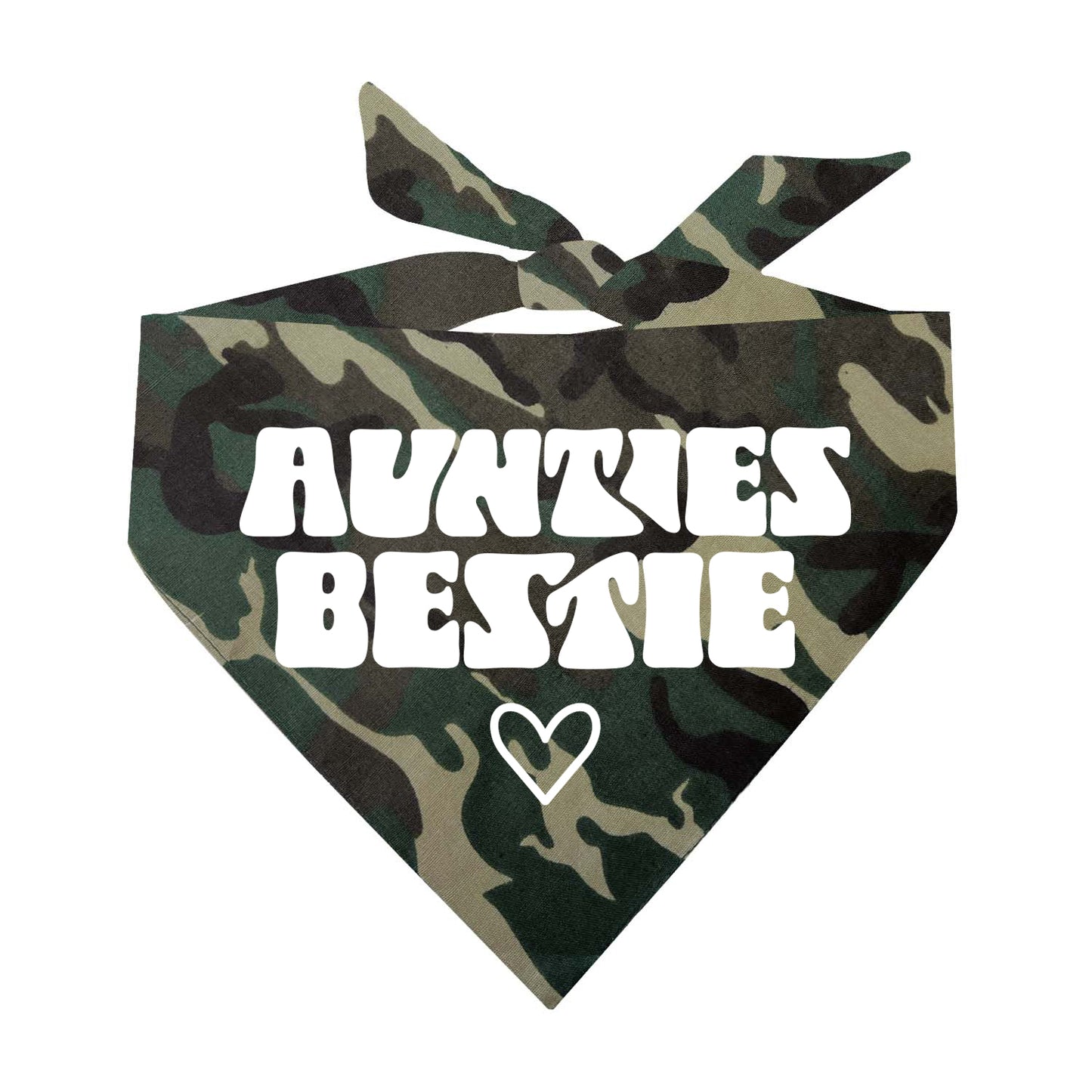 Auntie’s Bestie Dog Bandana | 100% Natural Cotton Triangle | Made in USA | Family Pet Accessory | Gift for Dog Lovers