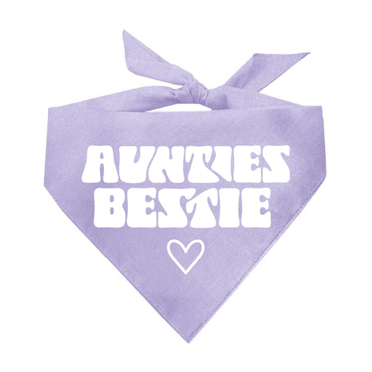 Auntie’s Bestie Dog Bandana | 100% Natural Cotton Triangle | Made in USA | Family Pet Accessory | Gift for Dog Lovers