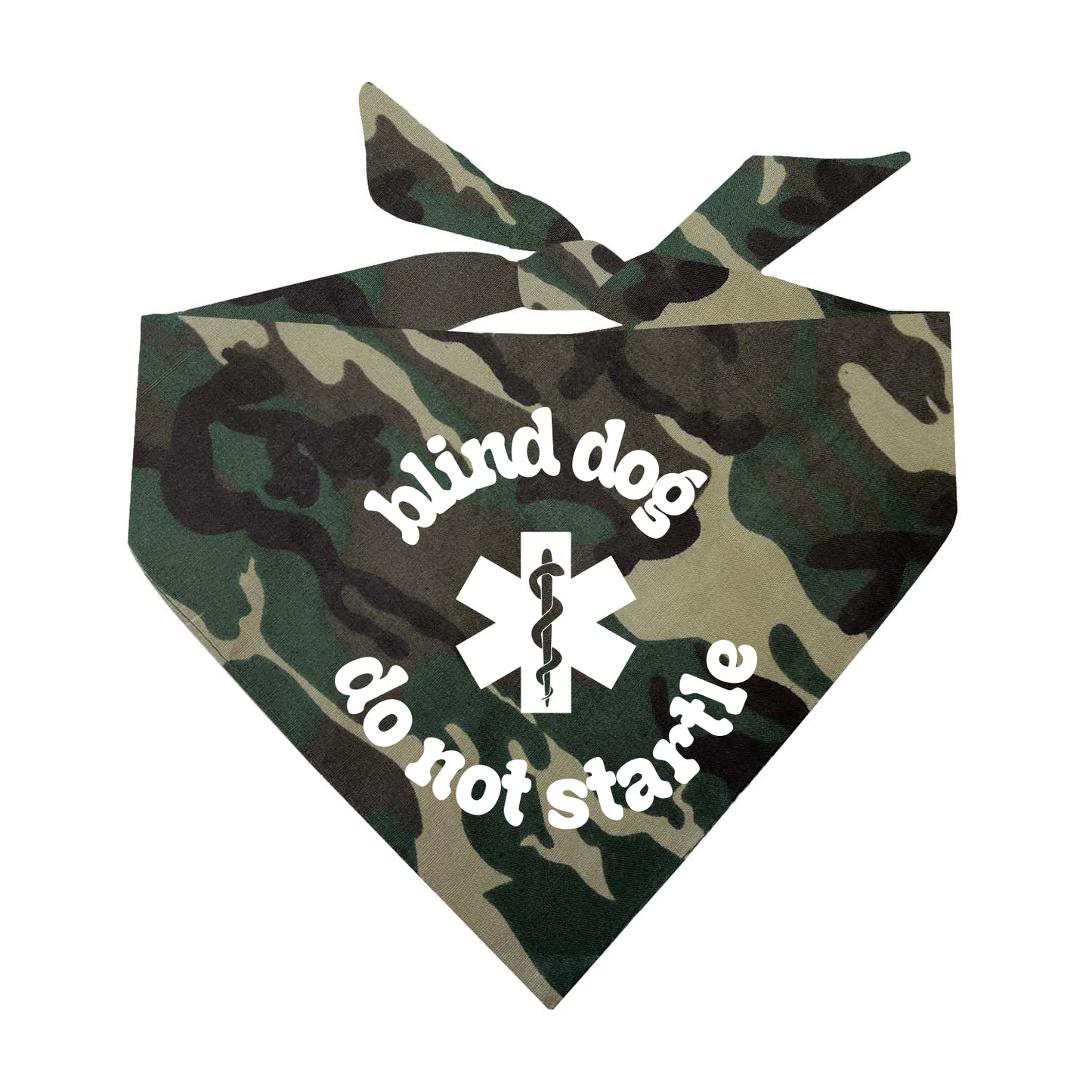 Blind Dog Do Not Startle Dog Bandana | 100% Natural Cotton Triangle | Made in USA | Service & Special Needs Pet Accessory
