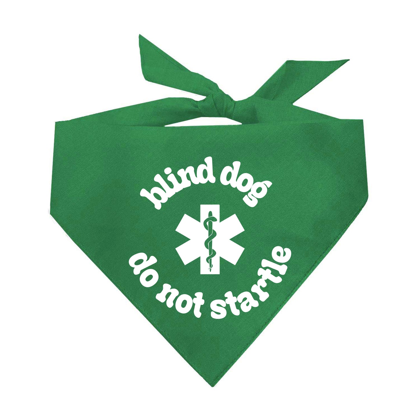 Blind Dog Do Not Startle Dog Bandana | 100% Natural Cotton Triangle | Made in USA | Service & Special Needs Pet Accessory