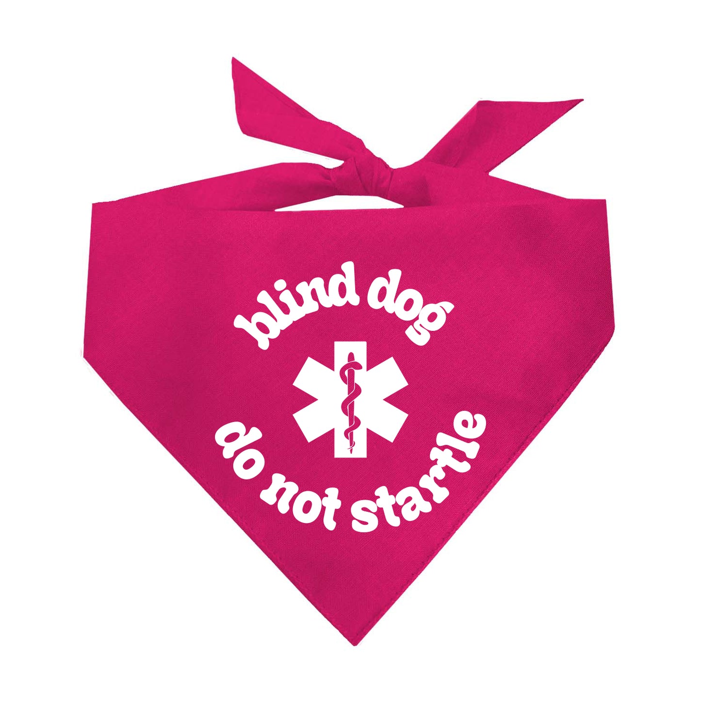 Blind Dog Do Not Startle Dog Bandana | 100% Natural Cotton Triangle | Made in USA | Service & Special Needs Pet Accessory