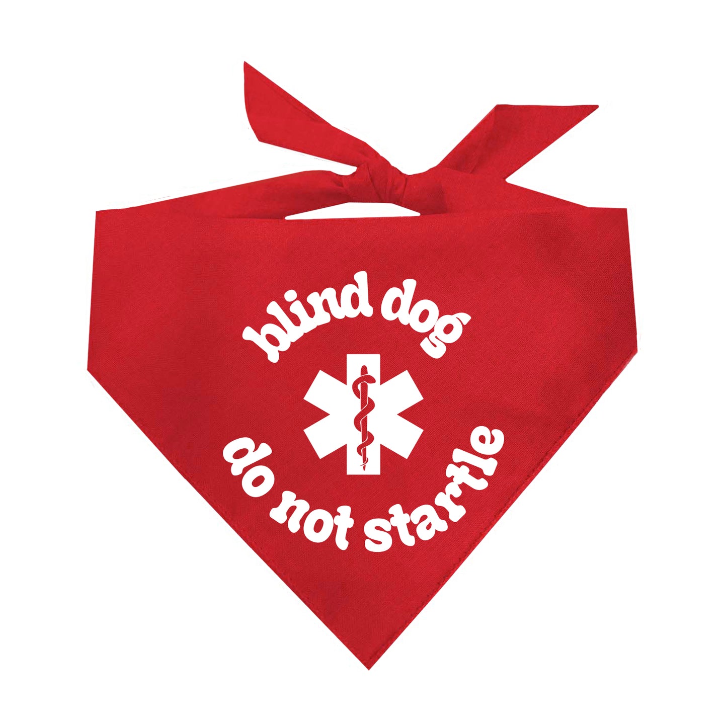 Blind Dog Do Not Startle Dog Bandana | 100% Natural Cotton Triangle | Made in USA | Service & Special Needs Pet Accessory