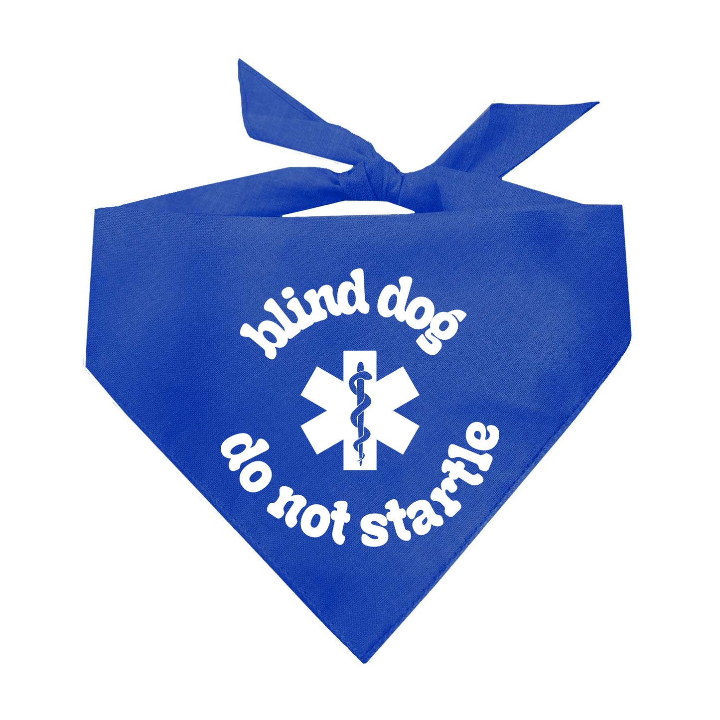 Blind Dog Do Not Startle Dog Bandana | 100% Natural Cotton Triangle | Made in USA | Service & Special Needs Pet Accessory