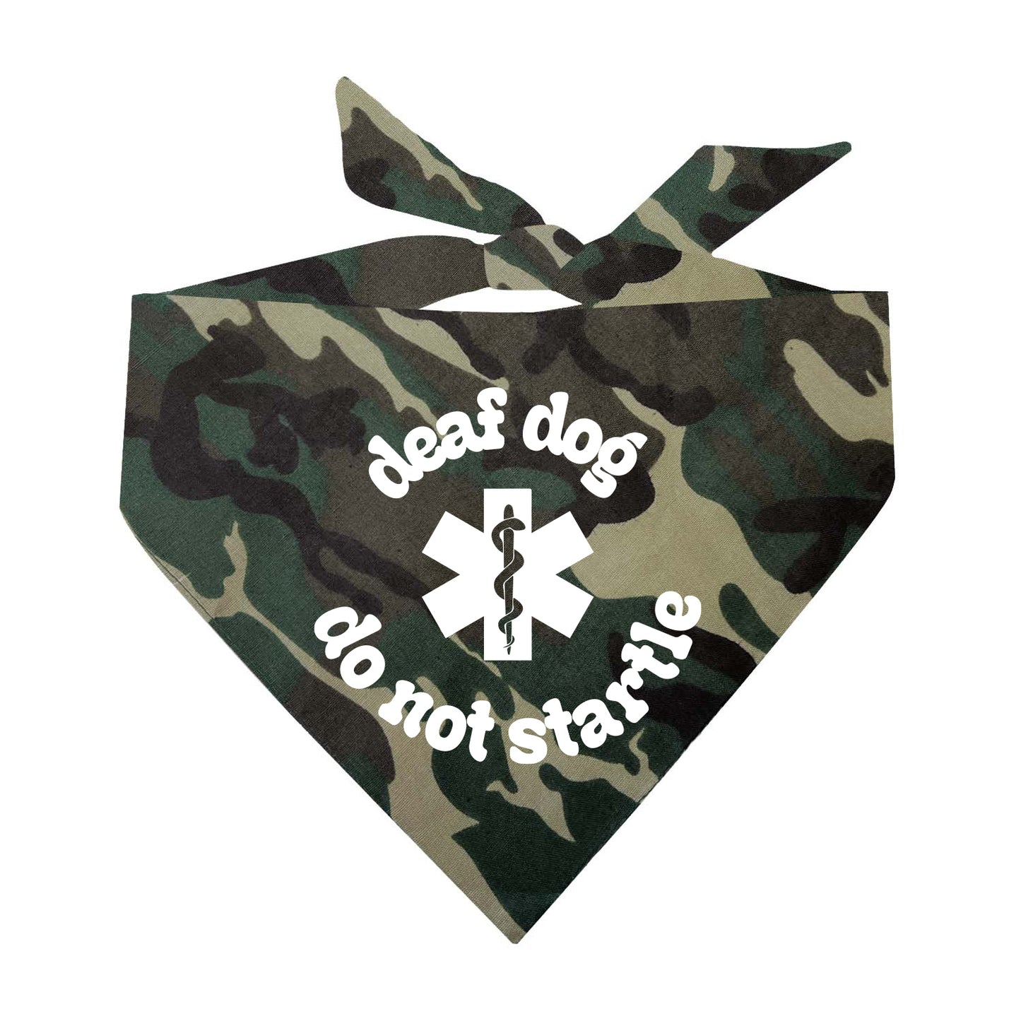 Deaf Dog Do Not Startle Dog Bandana | 100% Natural Cotton Triangle | Made in USA | Service & Special Needs Pet Accessory