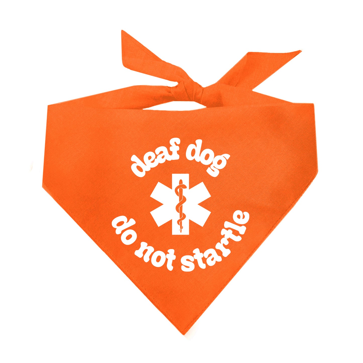 Deaf Dog Do Not Startle Dog Bandana | 100% Natural Cotton Triangle | Made in USA | Service & Special Needs Pet Accessory