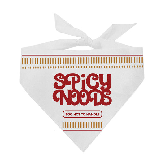 Spicy Noods Dog Bandana | 100% Natural Cotton Triangle | Made in USA | Funny Ramen Costume for Dogs