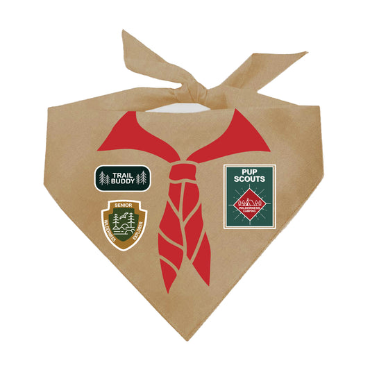 Pup Scout Dog Bandana | 100% Natural Cotton Triangle | Made in USA | Scout Costume for Dogs | Outdoor Adventure Pet Outfit