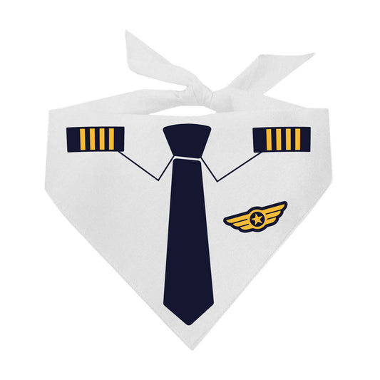 Pilot Dog Bandana | 100% Natural Cotton Triangle | Made in USA | Airplane Costume for Dogs | Halloween & Travel-Themed Pet Outfit