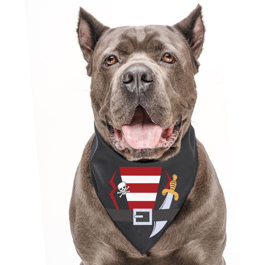 Pirate Dog Bandana | 100% Natural Cotton Triangle | Made in USA | Halloween Pet Costume | Funny Adventure Outfit for Dogs