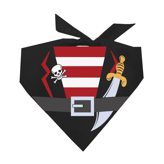 Pirate Dog Bandana | 100% Natural Cotton Triangle | Made in USA | Halloween Pet Costume | Funny Adventure Outfit for Dogs