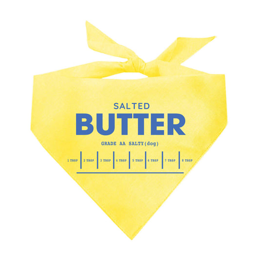 Butter Dog Bandana | 100% Natural Cotton Triangle | Made in USA | Snack-Themed Pet Accessory