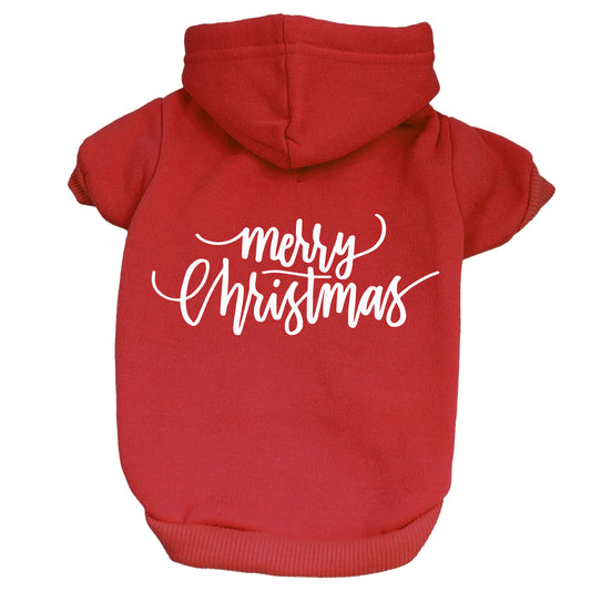 Merry Christmas (Script) Dog Hoodie