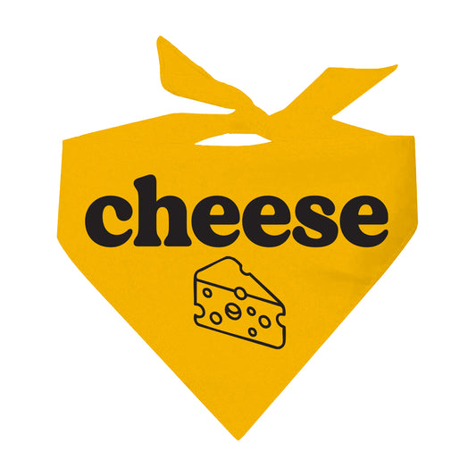Cheese Dog Bandana | 100% Natural Cotton Triangle | Made in USA | Funny Cheese-Themed Pet Costume