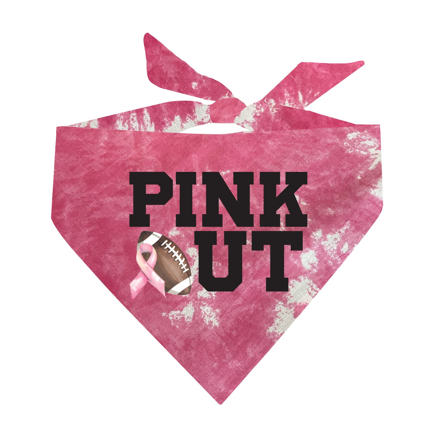 Pink Out Dog Bandana | 100% Natural Cotton Triangle | Made in USA | Awareness & Support Pet Accessory
