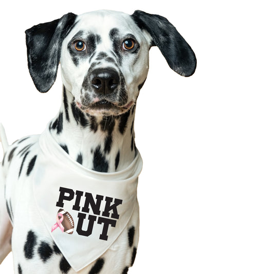 Pink Out Dog Bandana | 100% Natural Cotton Triangle | Made in USA | Awareness & Support Pet Accessory