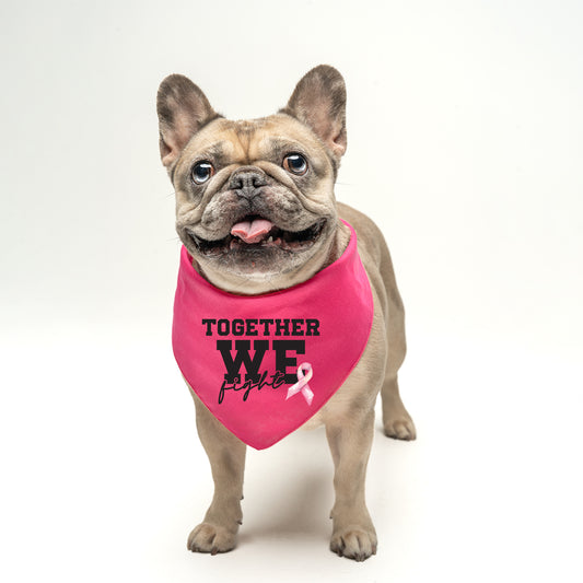 Together We Fight Dog Bandana | 100% Natural Cotton Triangle | Made in USA | Awareness & Support Pet Accessory