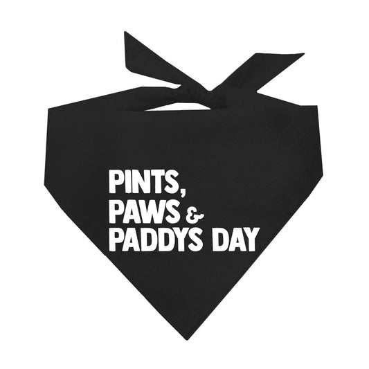 Pints, Paws & Paddy’s Day Dog Bandana | 100% Natural Cotton Triangle | Made in USA | St. Patrick’s Day Pet Outfit | Festive Pup Accessory