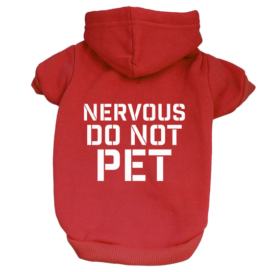 Nervous Do Not Pet Dog Hoodie