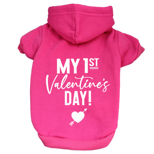 My First Valentine's Day Valentine's Day Dog Hoodie