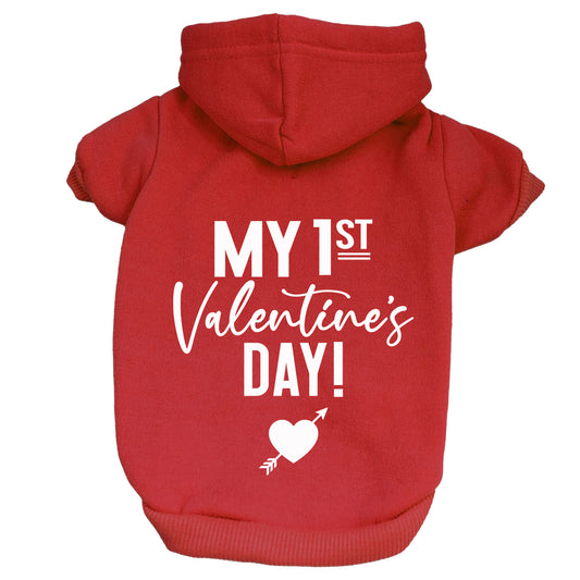 My First Valentine's Day Valentine's Day Dog Hoodie
