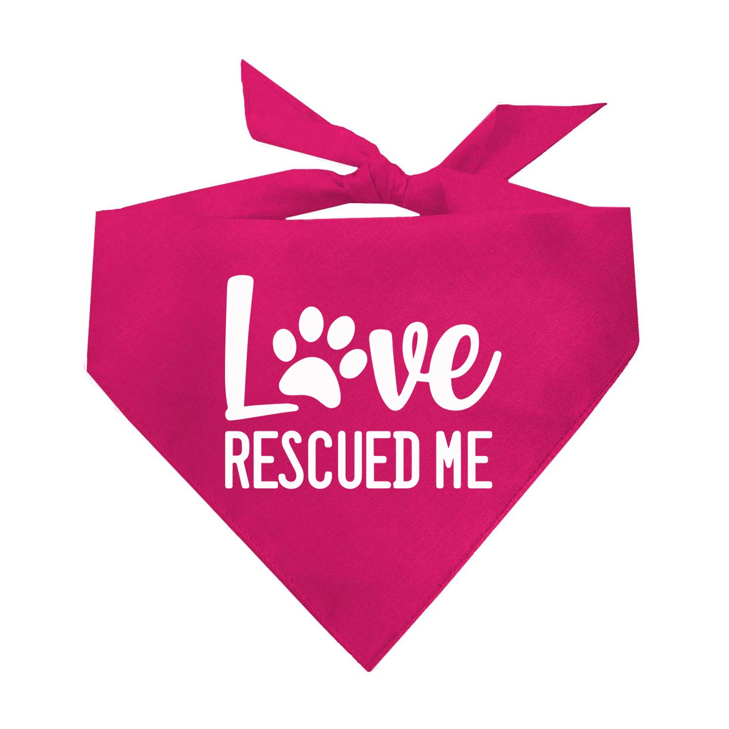 Love Rescued Me! β Dog Bandana | Heartfelt Rescue Accessory | Soft Cotton Triangle | Perfect for Adopted Dogs