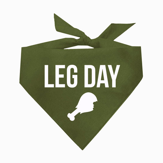 Leg Day Thanksgiving Triangle Dog Bandana (Assorted Fall Colors)