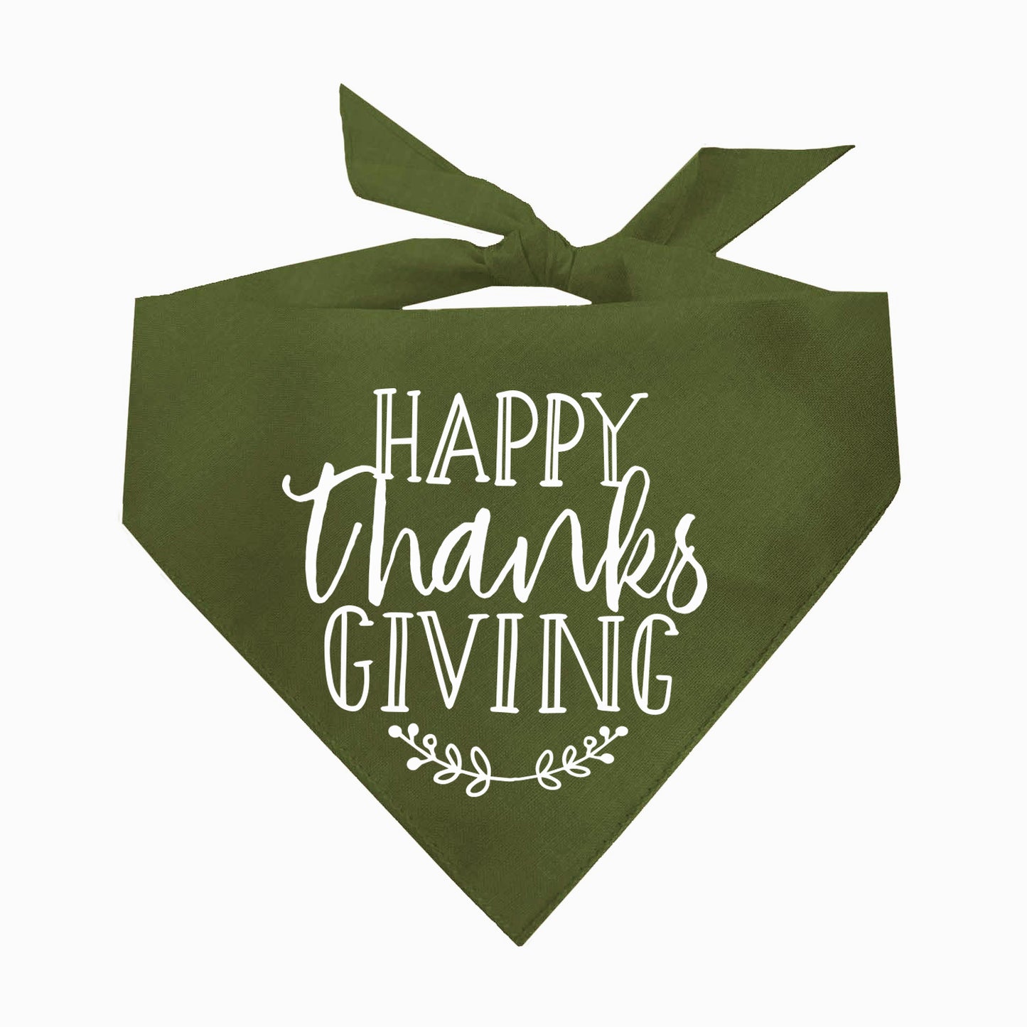 Happy Thanksgiving Triangle Dog Bandana (Assorted Fall Colors)
